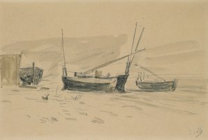 Pequeños botes varados de Eugene Louis Boudin